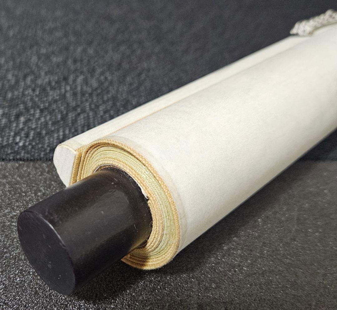 【工藝品】小川芋銭 筆　紙本　水墨画　 河童の図　かっぱの図　掛け軸　軸装