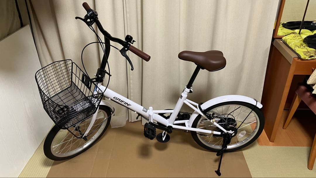 GRIFIN 折りたたみ自転車 ホワイト20インチ6段サークル錠