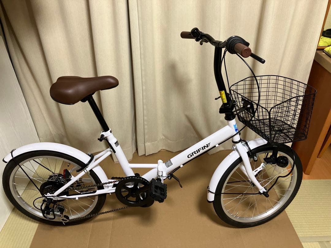 GRIFIN 折りたたみ自転車 ホワイト20インチ6段サークル錠