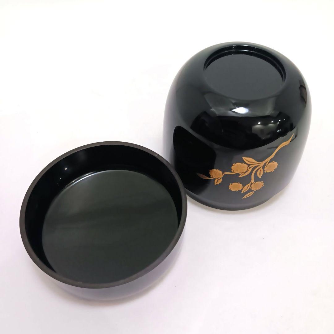 Y3031-2 茶道具 加賀蒔絵師 竹内幸斎作 立雛蒔絵 中棗 共箱　#13