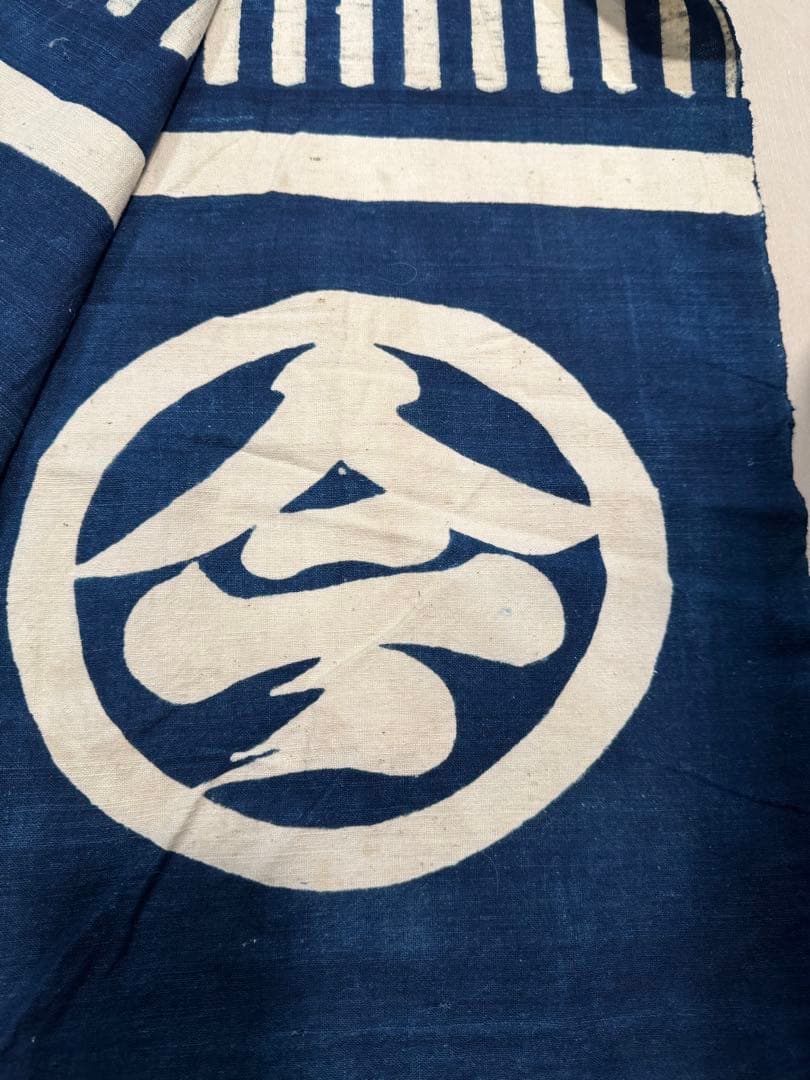 ①骨董レア品　日本　古布　藍染木綿　6m超　東北馬飾り　コレクター　リメイク材料