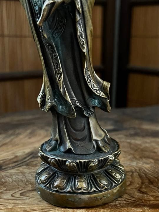 仏教美術 古銅製 観音菩薩像 仏像