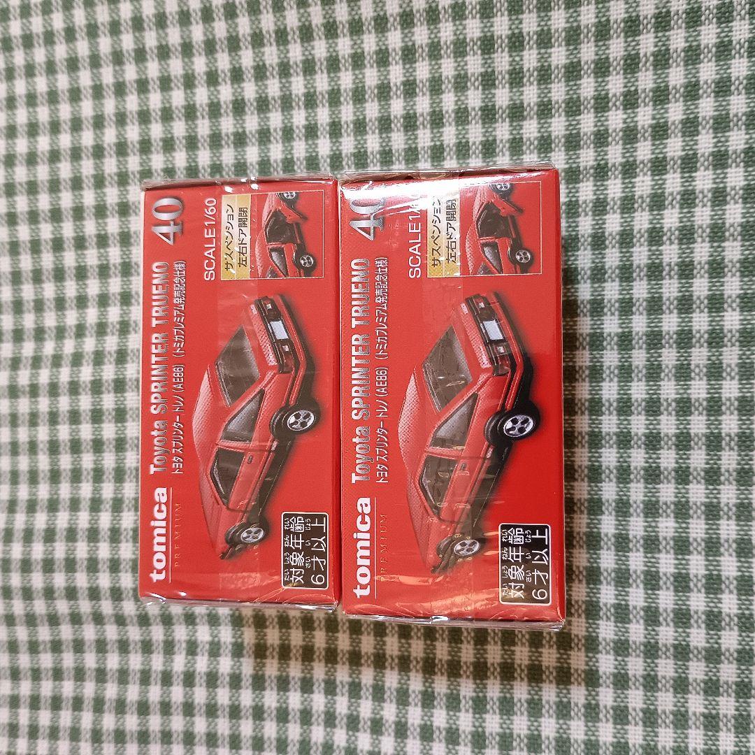 トミカプレミアム スプリンタートレノ 2台 発売記念 限定 赤黒 AE86