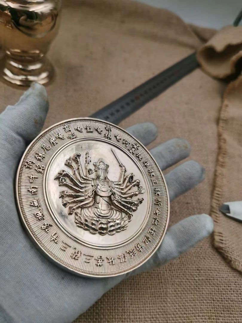 【修縁堂】準提鏡 青銅バフ仕上げ 密教法具 法器法具