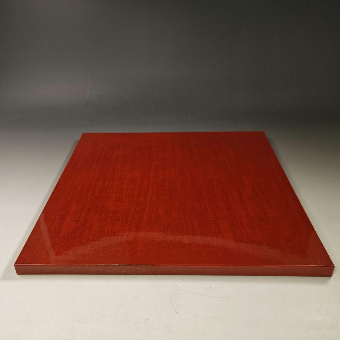 イ871 敷板『塗師　出坂道友』『敷板　2枚組　共箱』花台　漆塗