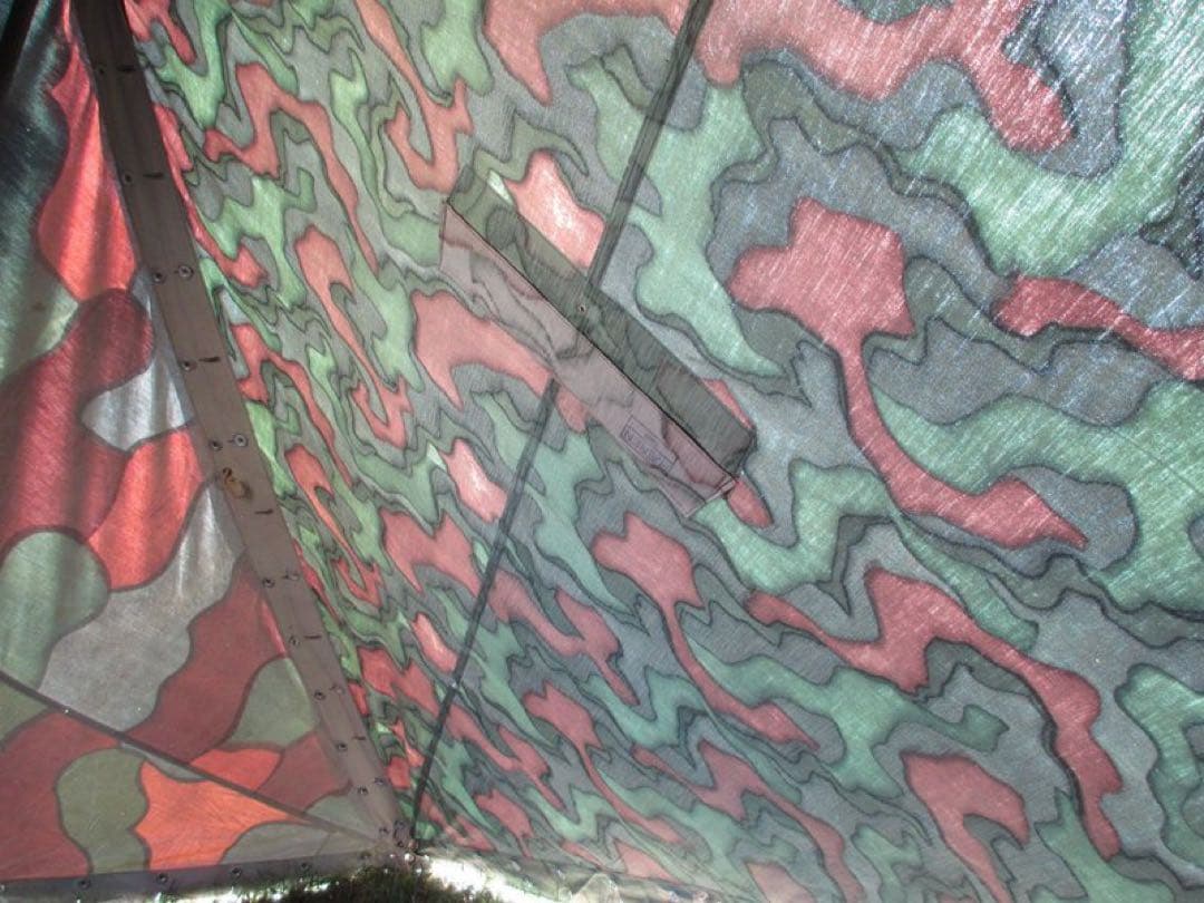 【軍幕屋】Ｂ級品★ノルウェー軍カモⅡテント★４枚★ビンテージ★野営★ポール8本付