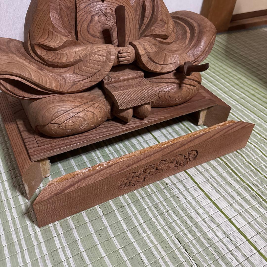 菅公　菅原道真　木彫り　彫刻　工芸品　芸術　置物　オブジェ　骨董品　天神様　仏閣