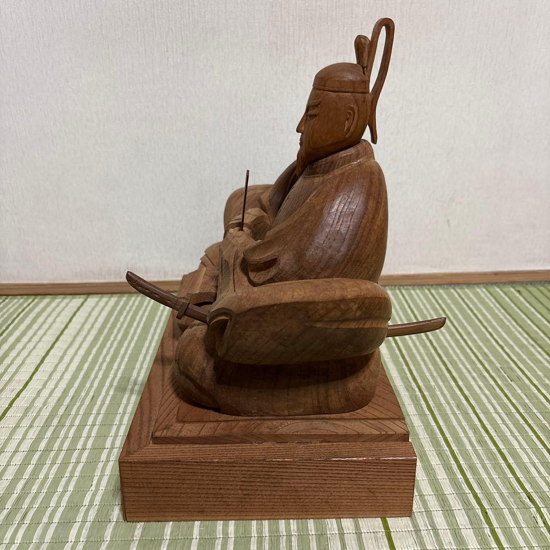菅公　菅原道真　木彫り　彫刻　工芸品　芸術　置物　オブジェ　骨董品　天神様　仏閣