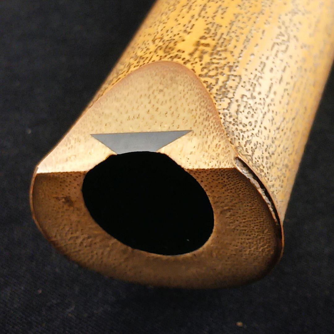 Y3110-3 琴古流 尺八 銀三線 全長54㎝ 古竹製