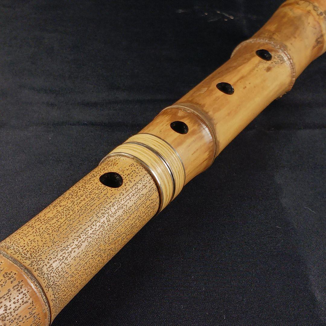 Y3110-3 琴古流 尺八 銀三線 全長54㎝ 古竹製