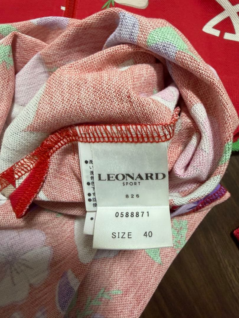 LEONARD フラワープリント ゴルフシャツ 40