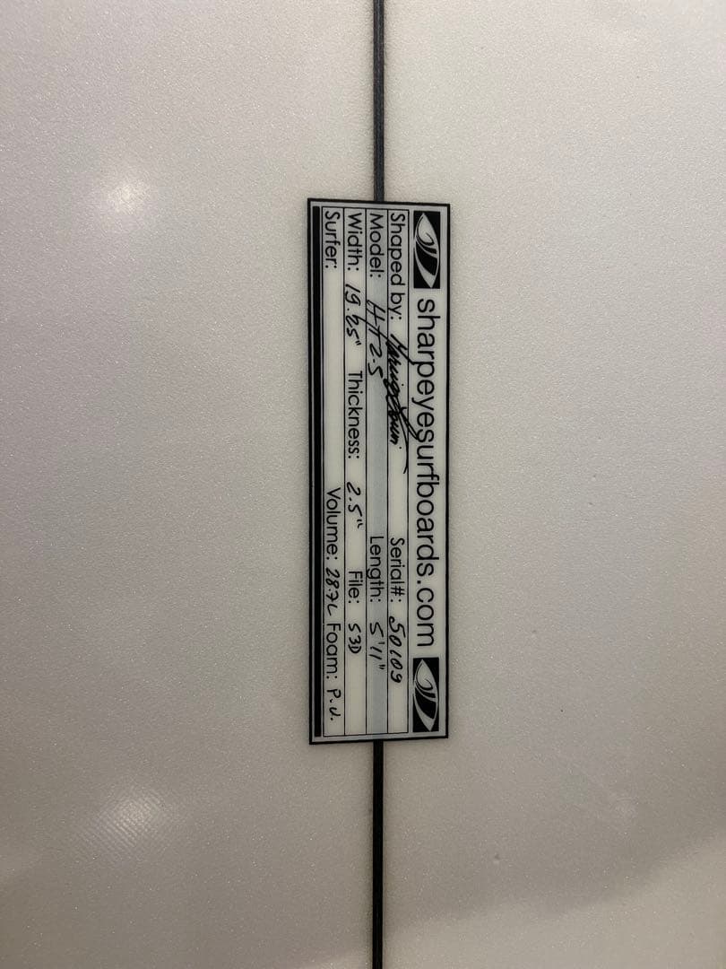 シャープアイサーフボード　HT2.5 5'11