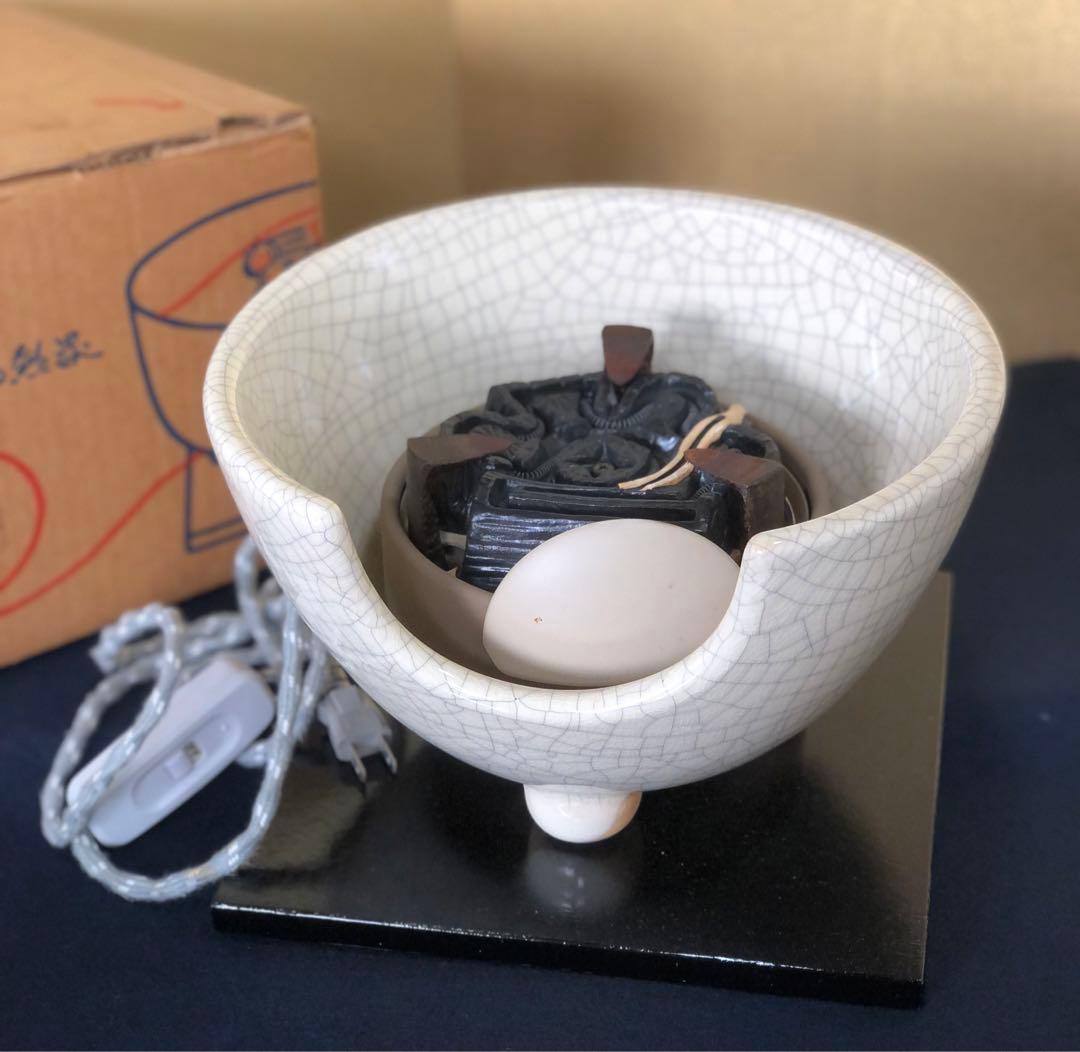 《R》茶道具 野々田式 風炉型電熱器 白さつまB 元箱　260114き3