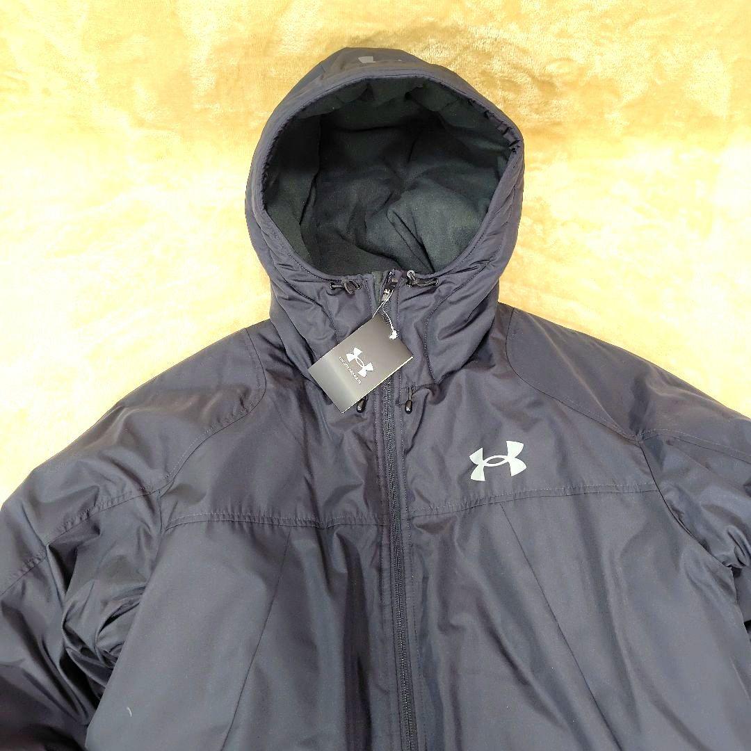 新品未使用 アンダーアーマー ロングコート ベンチコート サッカー L ブラック