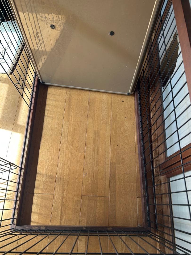 木製フレーム オープントップ　ペットサークル 小型中型犬用