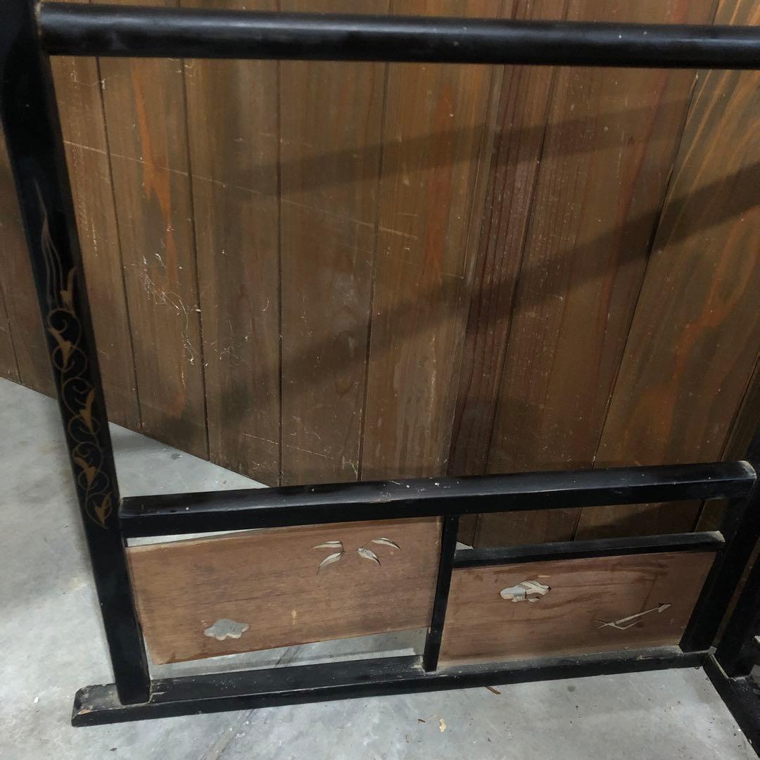 漆塗り衣桁 フック付きふ　衣紋掛　レトロ