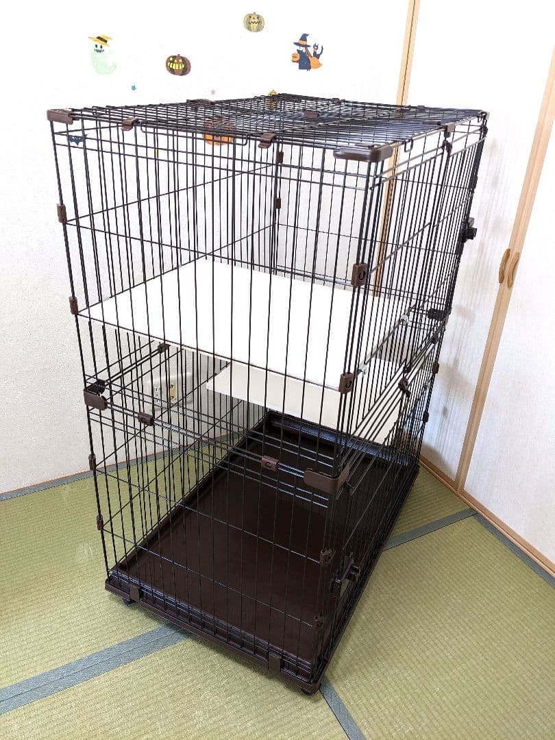 アイリスオーヤマ 猫用 コンビネーションサークル ケージ 棚付き