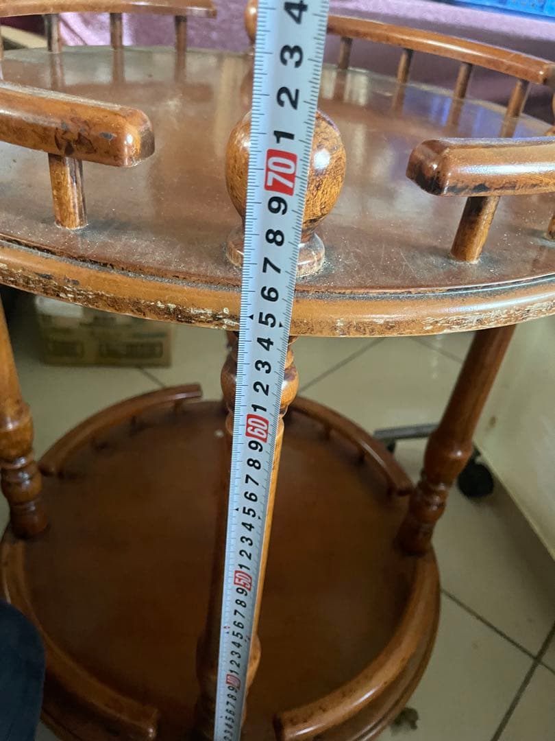 アンティーク　丸木製　ワゴン　1個