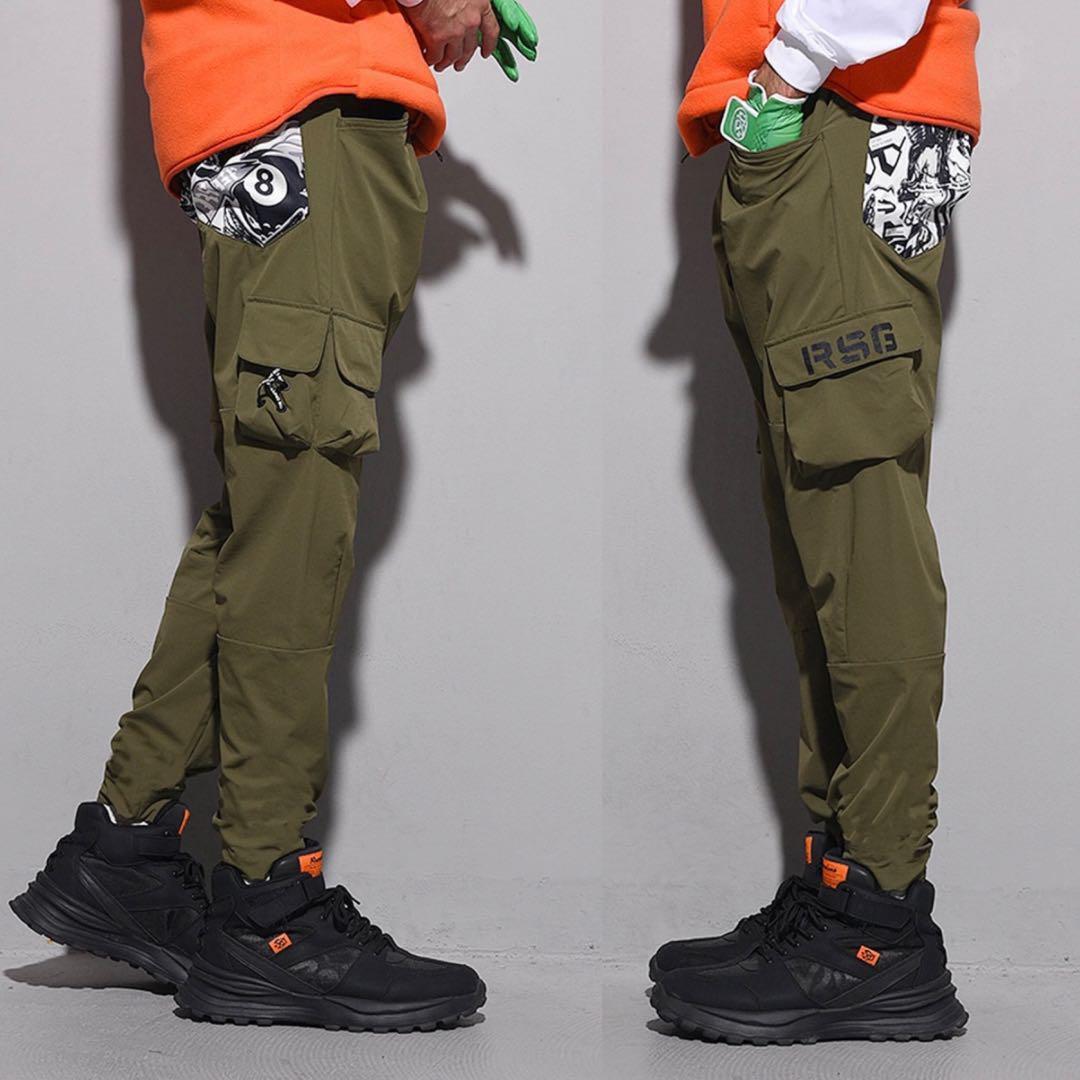 新品 ラッセルノ ゴルフ カーゴ ロングパンツ カーキ XL 6 カーゴパンツ