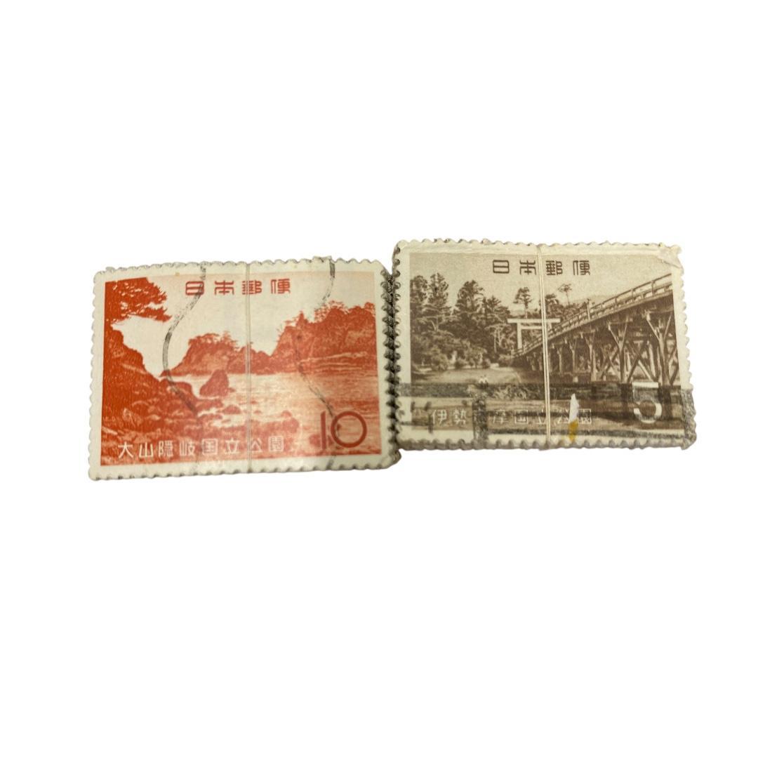 使用済み切手　国立公園記念切手　8種各約100枚づつ　dd073