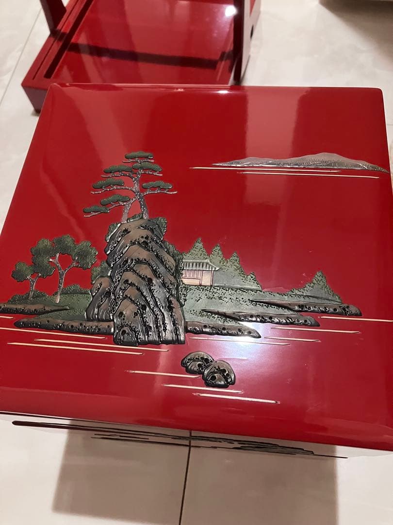 べんぼう沖縄　堆錦漆器重箱 3段