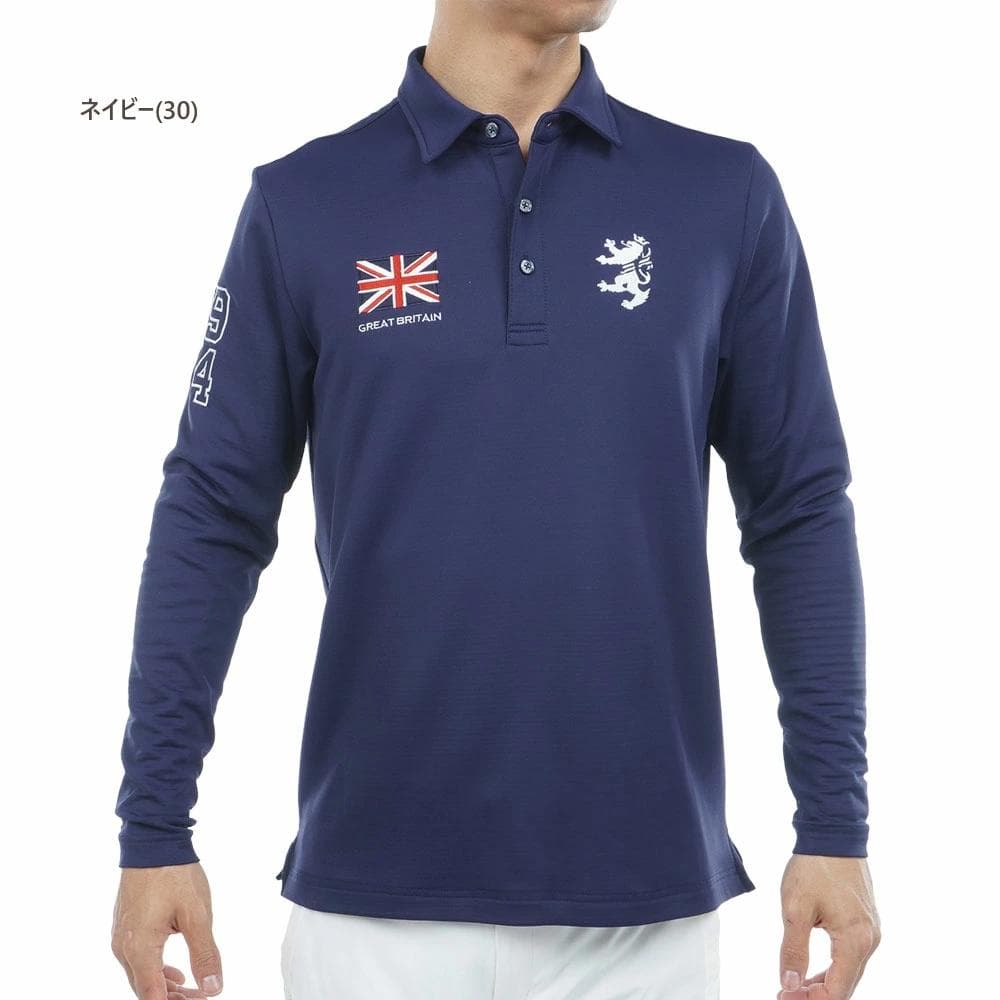 アドミラル ゴルフ フラッグシャツ〔速ポカ〕【L寸】ネイビー　adma590