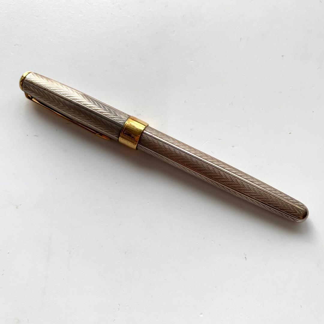 PARKER パーカー ゴールド 万年筆 彫刻デザイン 木箱付き
