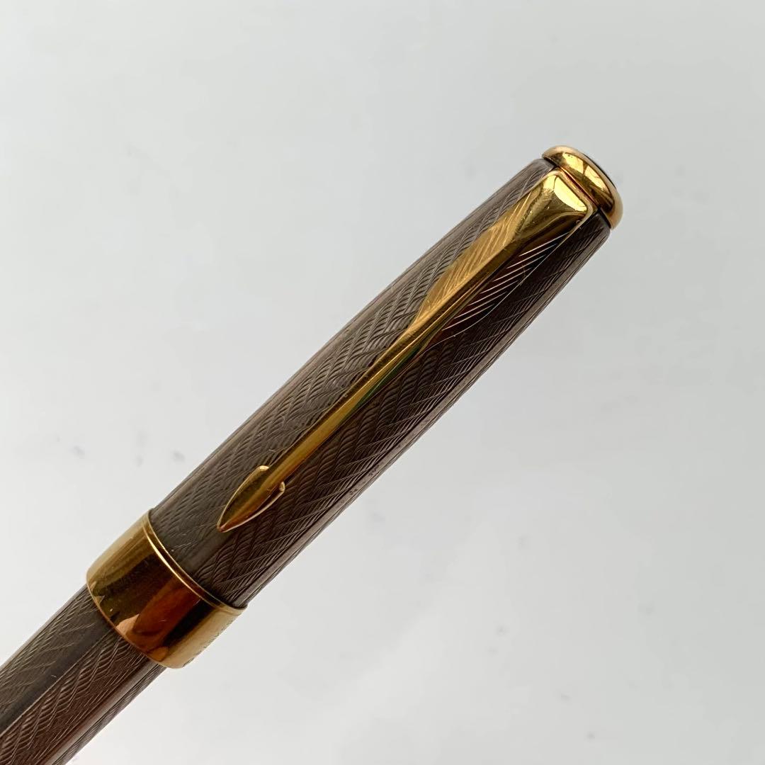 PARKER パーカー ゴールド 万年筆 彫刻デザイン 木箱付き