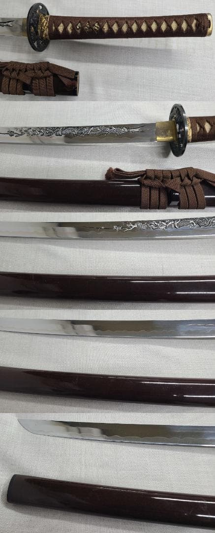 模造刀 拵え 龍 梵字 日本刀 アンティーク コレクション 0316