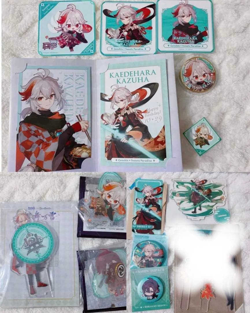 原神 楓原万葉 鹿野院平蔵 アクスタ ポストカード 缶バッジ グッズ まとめ売り