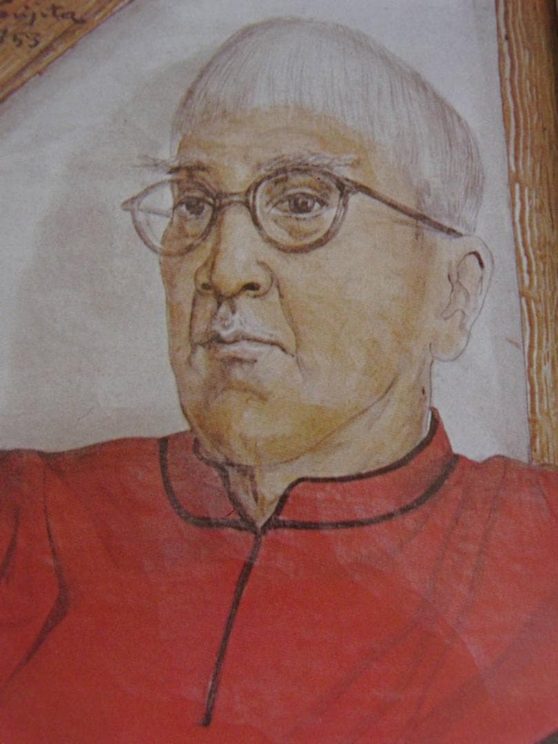 藤田嗣治、「Autoportrait」、希少画集の額装画、人気作品