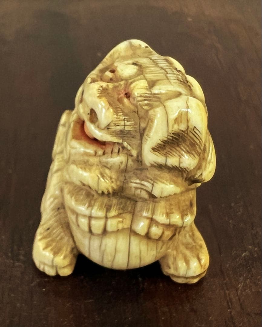 根付　獅子　彫刻　H9-4