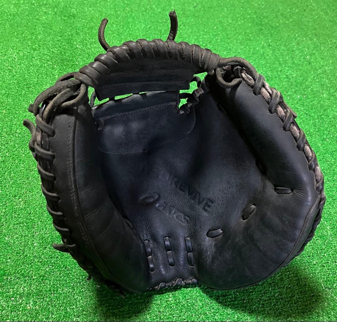 少年 軟式野球 キャッチャーミット アシックス ジュニアサイズ ブラック Jr
