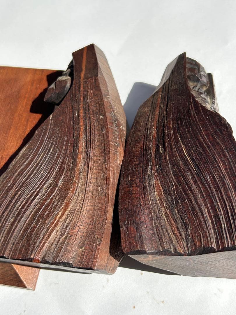 三*浩様 木製抽象彫刻 二人の人物像　夫婦像　アイヌ　木彫り　瀧口正満作品