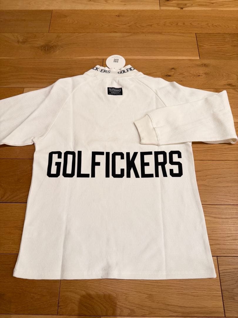Golfickers モックネック　ハイネック　長袖シャツ　ホワイト　Lサイズ