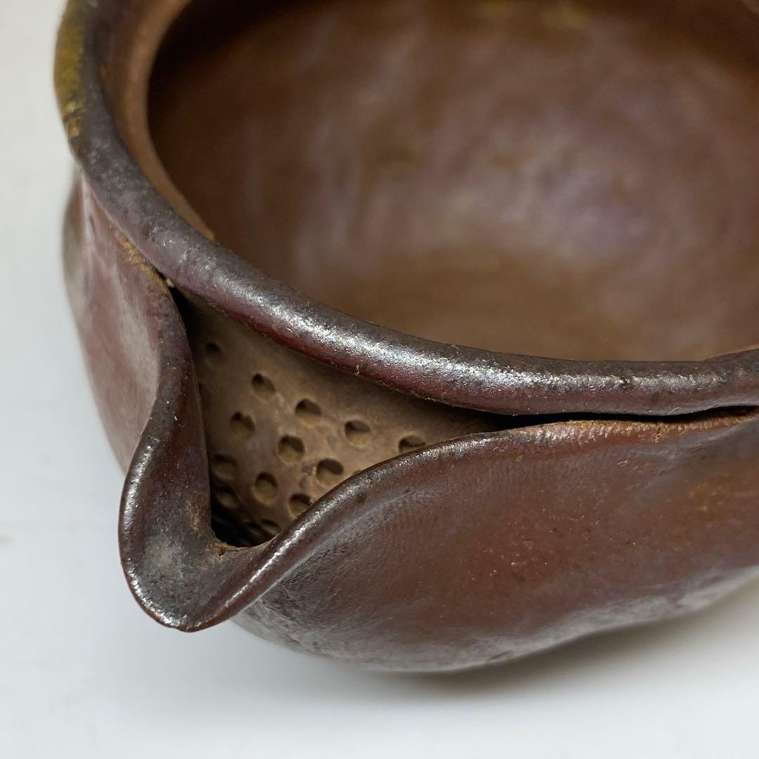 木村春芳 備前焼 手捻り宝瓶 共箱 h7cm 東キ8-0121☆2F