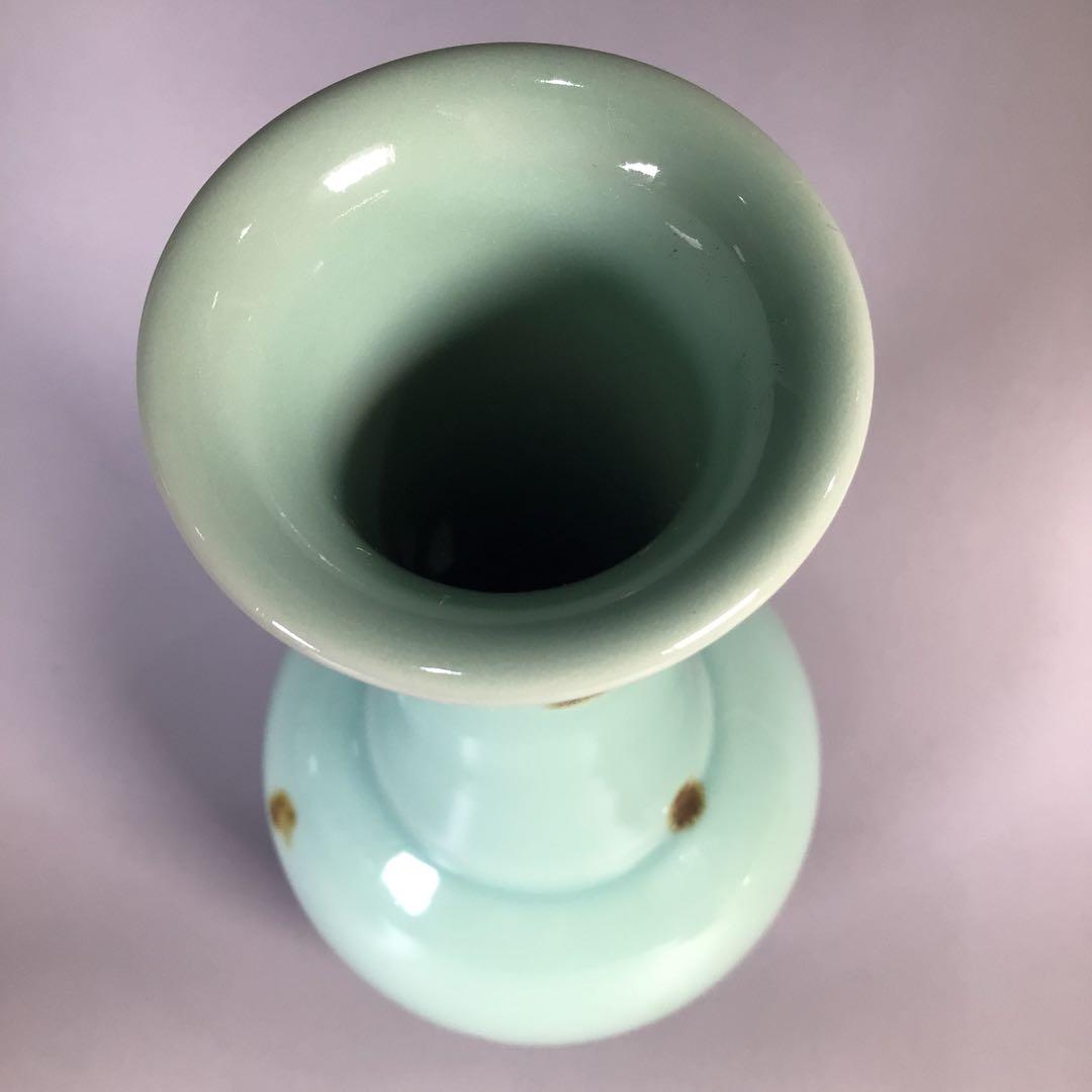 Ｍ１４６　皆具　『平安祥堂造』『飛青磁』『水指　建水　蓋置　杓立』　共箱　茶道具