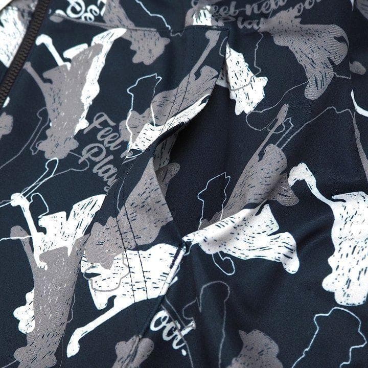 新品 ピン ゴルフ 総柄プリントフルジップ フーディー パーカー ネイビー L