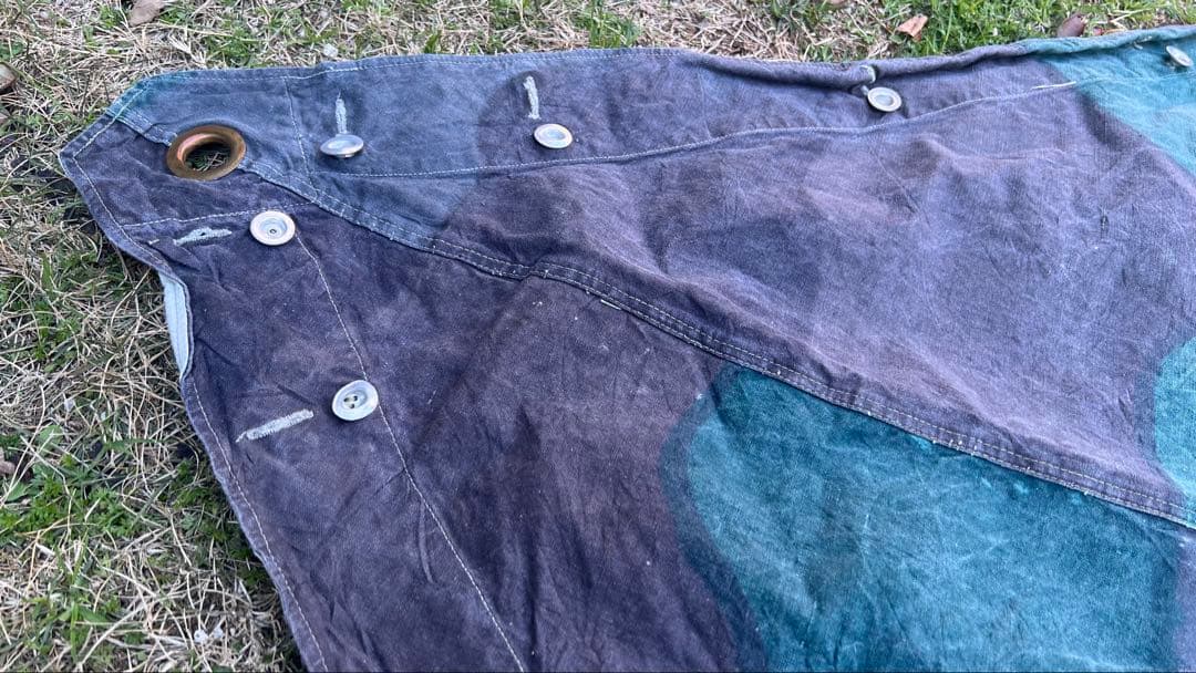 スウェーデン軍 三角 軍幕 USED コットン④