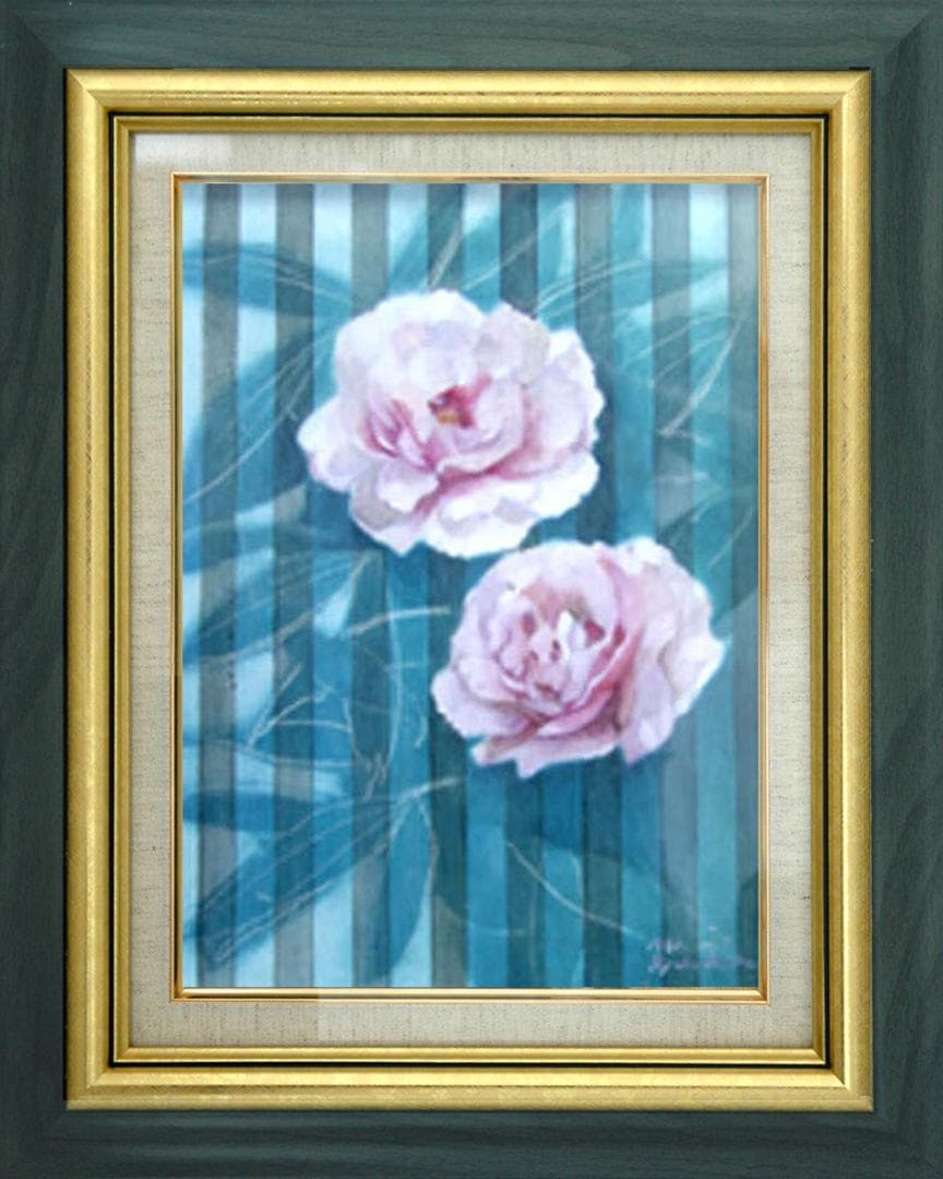 油絵 菅家令子 絵 絵画 インテリア F4-222023 花 ぼたん