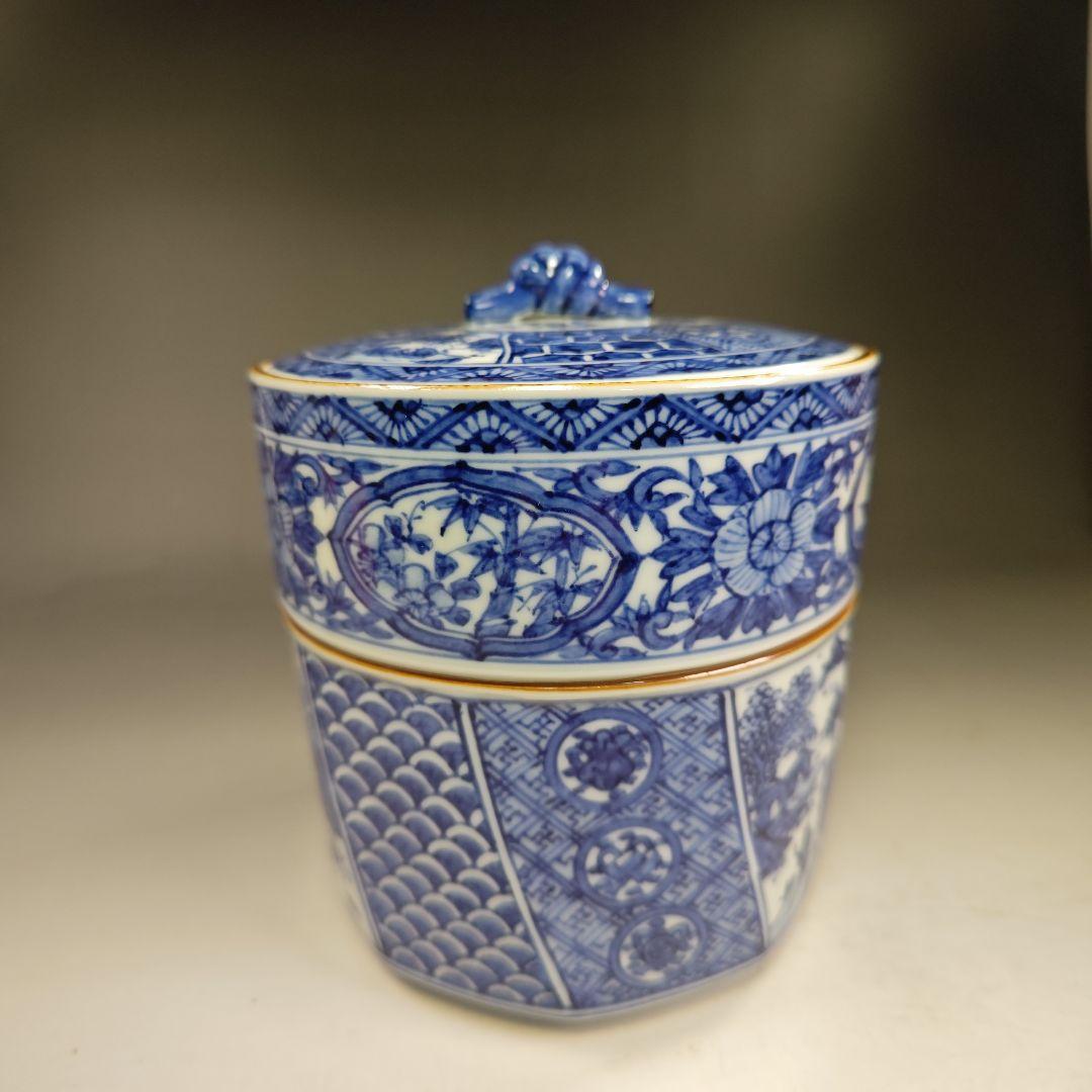 イ364 皆具『平安昭阿弥造』『祥瑞切り立腰捻　台子皆具　共箱』茶道具　染付