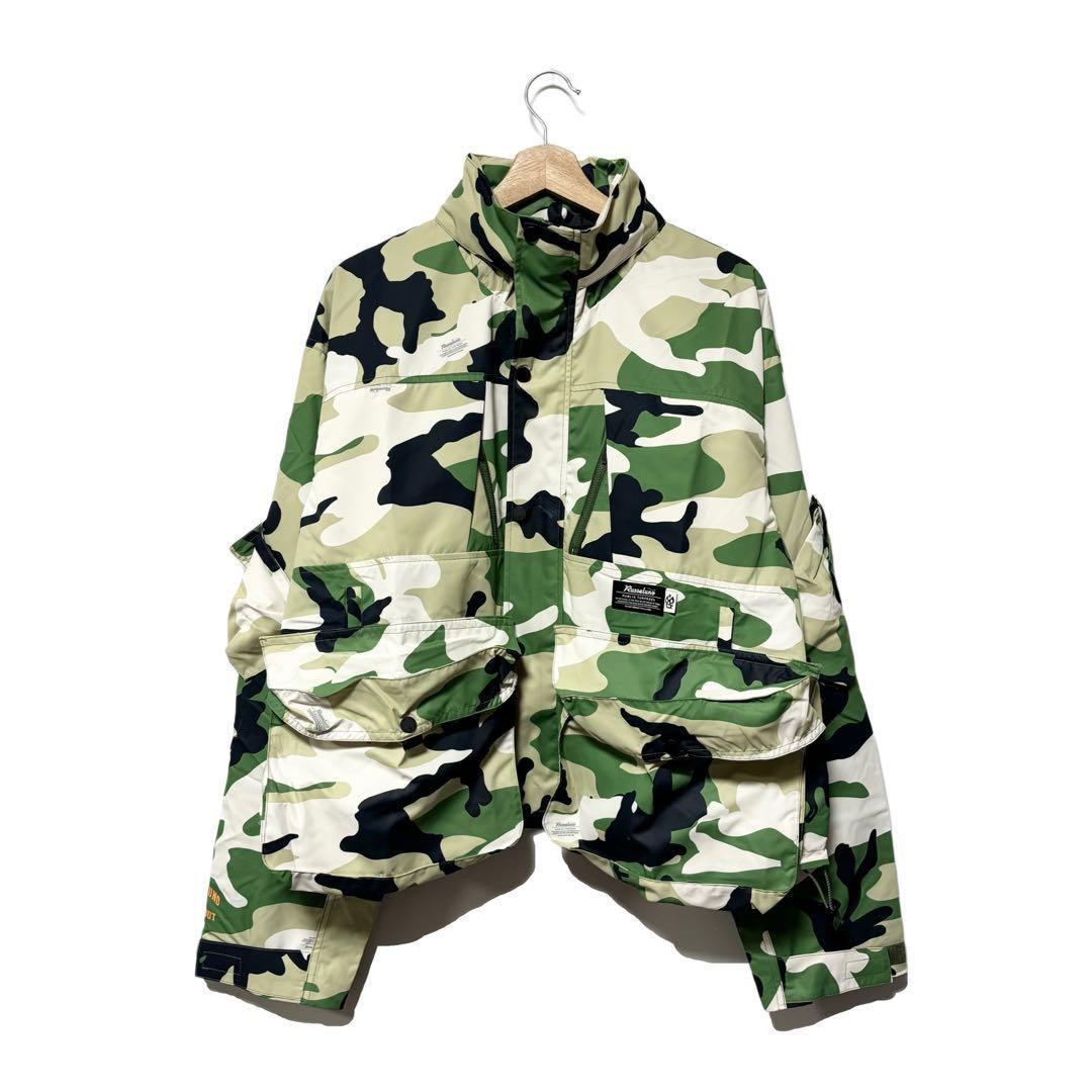 新品 ラッセルノ ゴルフ 2Way カスタム ロング ジャケット カモ L 5