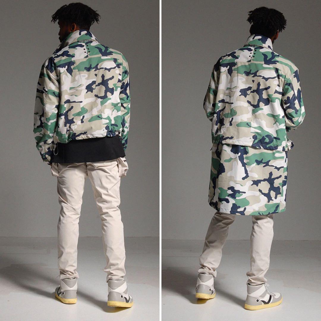 新品 ラッセルノ ゴルフ 2Way カスタム ロング ジャケット カモ L 5