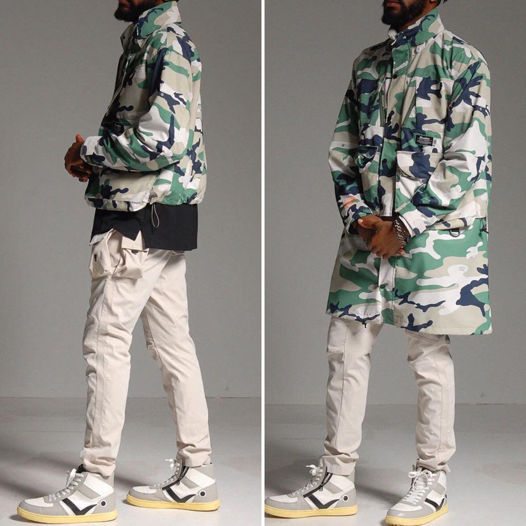 新品 ラッセルノ ゴルフ 2Way カスタム ロング ジャケット カモ L 5