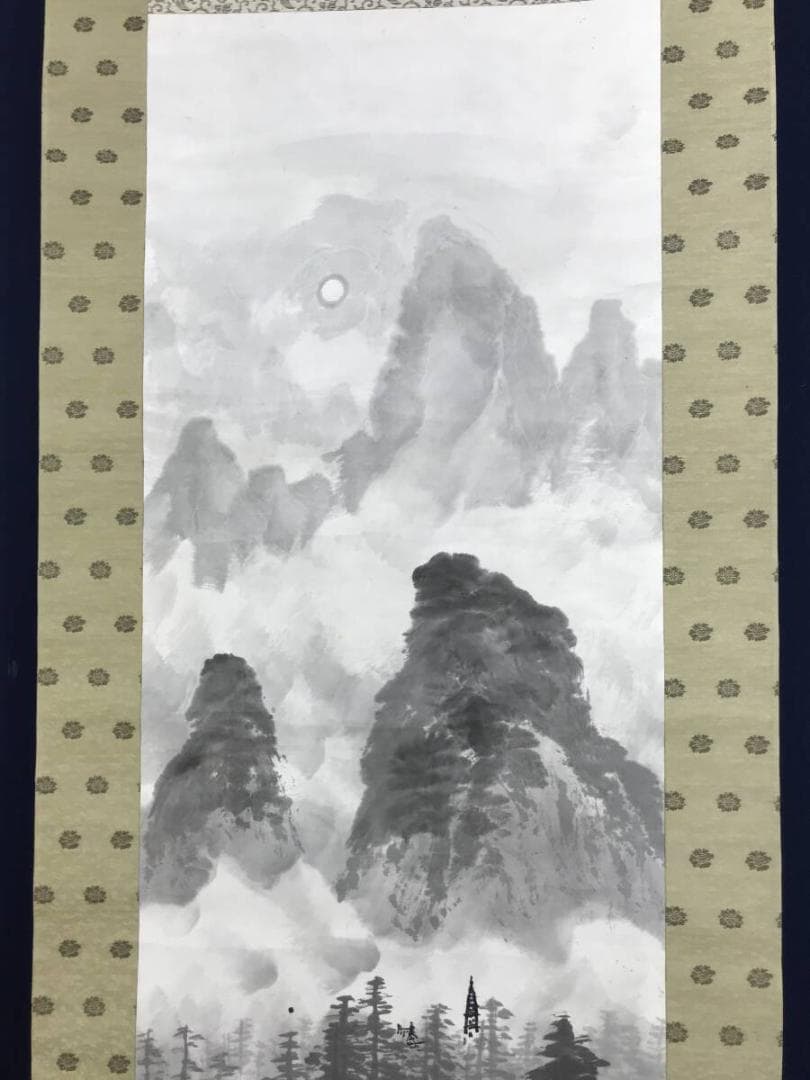 真作/飛田周山/山水図/掛軸/名家伝来/AH-799