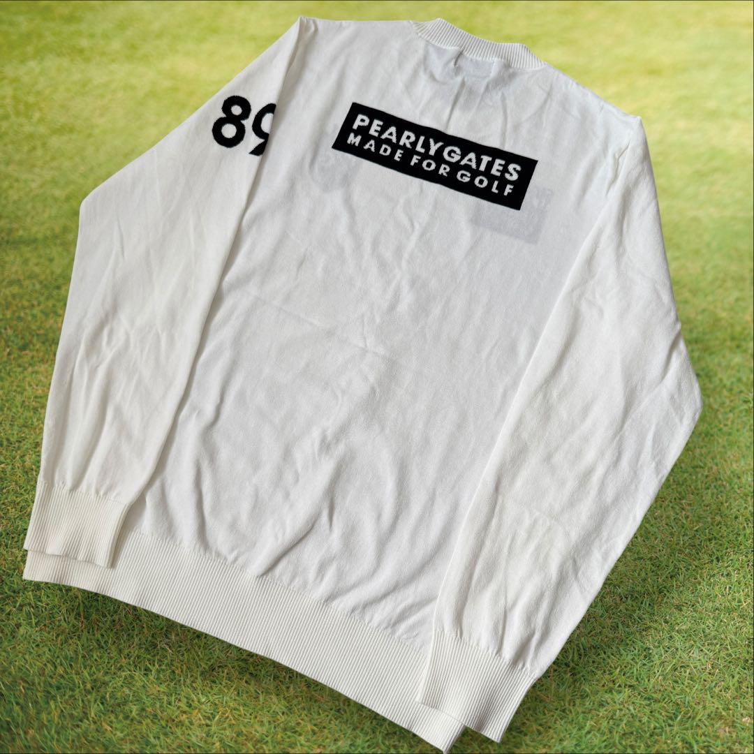 パーリーゲイツ　ニット　L〜XL相当 白　ホワイト　セーター　コットン素材　5