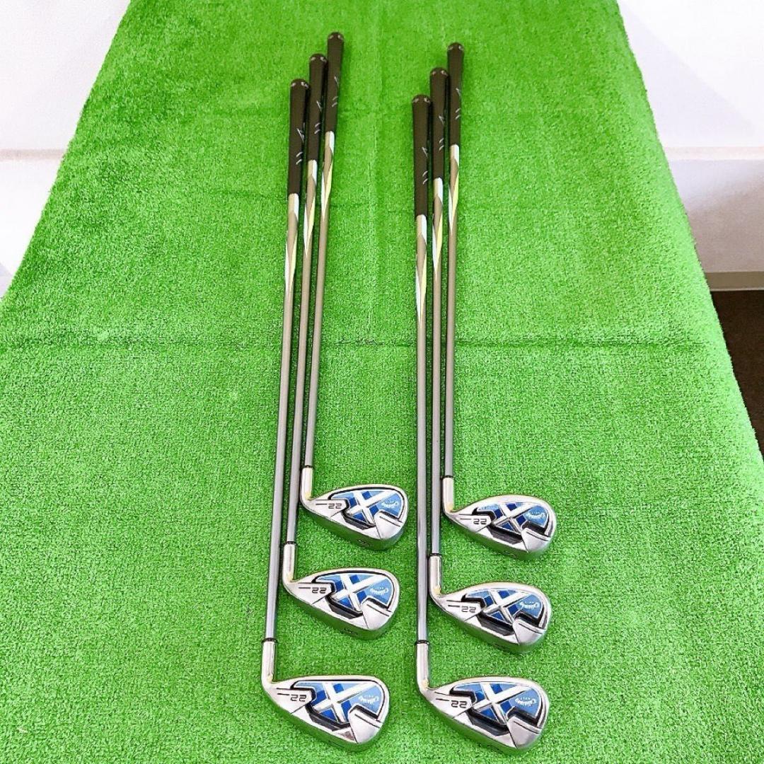 テ19★キャロウェイ X-22 豪華6本レディースアイアンセットL ライトブルー