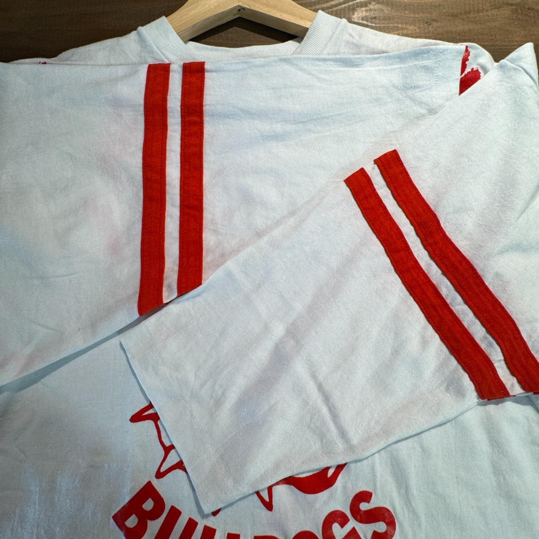 80s 90s ヴィンテージ フットボールT ラバープリント ブルドッグ