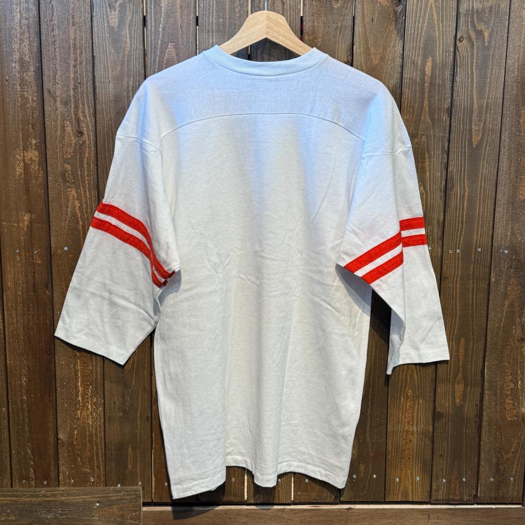 80s 90s ヴィンテージ フットボールT ラバープリント ブルドッグ