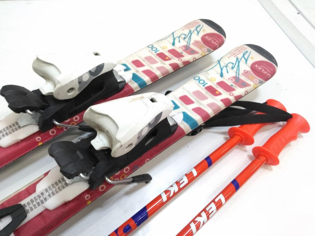 女の子 キッズジュニアスキー7点セット エラン 100cmブーツ 19cm ◇